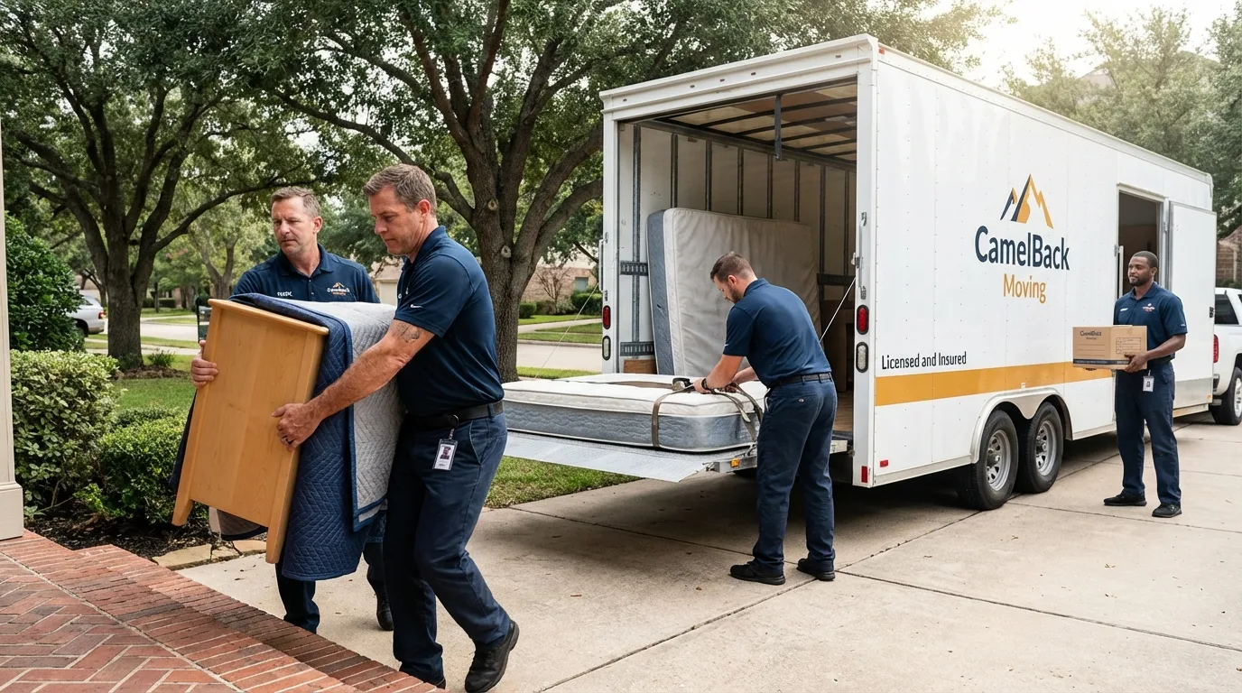 Crew loading residential truck for cross-state move from Springfield, TN