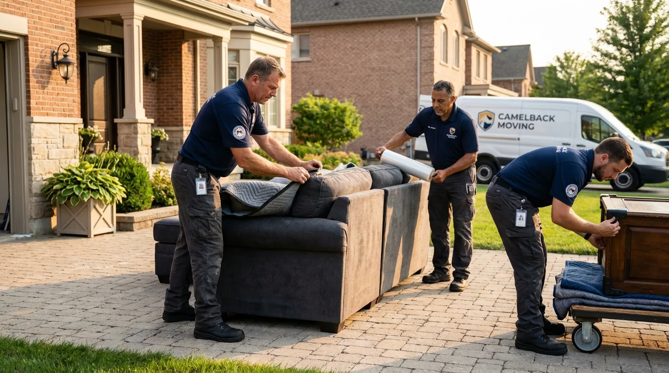 Large estate moving crew wrapping furniture in Springfield, TN