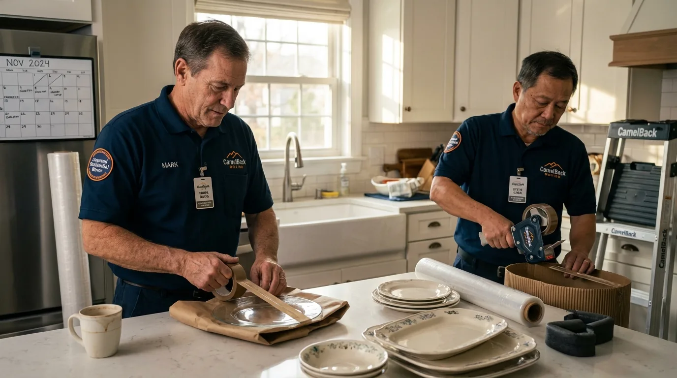 Professional crew packing kitchen dishware in Springfield, TN